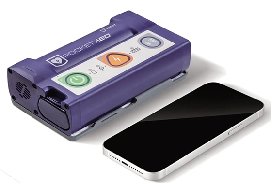 Defibrillator im Handyformat
